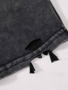 ROMWE MEN Street Life 青少年男孩街头生活唇印复古水洗背心，适合夏季穿着，校园风，展现2000年代风格 - 彩色 - 查看 4