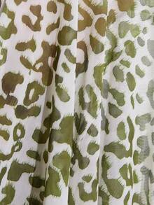 Aveloria Modichic 女士豹纹圆领长袖连衣裙 - 綠色 - 查看 2