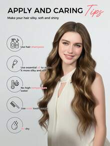 SMART&MATCH 4Pcs Double Drawn Body Wave Clip In Hair Extensions With 3 Pieces Clip In Hair Extensions Wavy Curly Thick Hair Natural Black Virgin Human Hair Extensions - Natural Black - View 6