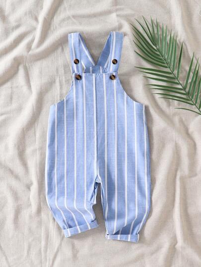 SHEIN 男婴夏季休闲条纹连体衣