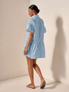 Zivah Ruffle Hem Dress For Daily Wear - Baby Blue - View 7