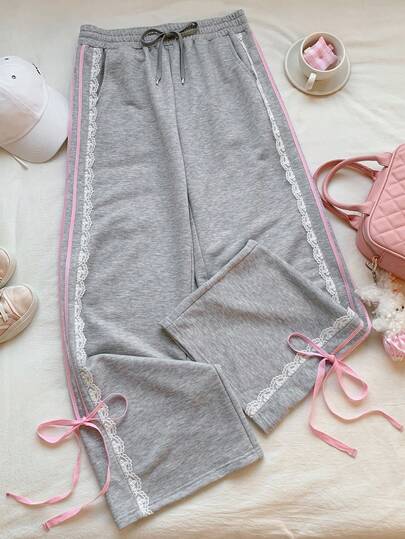 Comfortcana Quần dài thể thao cỡ lớn phong cách đường phố thường ngày, chất liệu nhựa, họa tiết rằn ri, chất liệu vải dệt.