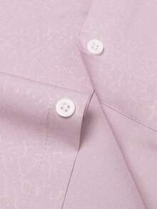 Manfinity Bizformal Áo sơ mi dài tay nam công sở chất liệu vải jacquard, kiểu dáng trang trọng. - Hồng - Xem 4