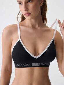 Lowkey Lull 3套女士字母印花胸罩和內褲套裝，運動款式 - 彩色 - 查看 4