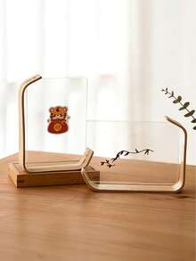 Haus Hana 透明双面亚克力相框支架，个性化相框，多种尺寸可爱ins风实木照片摆件，简约透明木质亚克力相框，清晰木纹，自然弧度，美观大方，适用多种尺寸场景，流畅弧形结构，紧致木质天然色泽，简约时尚，朋友生日的理想礼物，居家旅行必备。 - 多色 - 查看 2