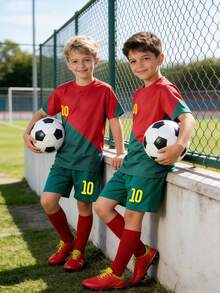 Tween Boys' Professional Football Jersey/Football Outfit/New 25-26 Season Sports Set - Hot Pink - View 1