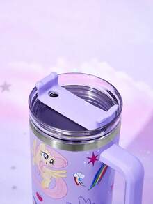 My Little Pony X SHEIN Cốc giữ nhiệt 40oz có tay cầm, cốc cách nhiệt, bình nước giữ nhiệt chân không, cốc du lịch bằng thép không gỉ, cốc dùng trên xe hơi. - Màu tím - Xem 4