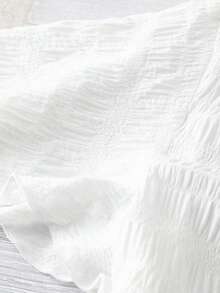 GlowEve Women V-Neck Printed Loose Short Sleeve Blouse - White - View 6