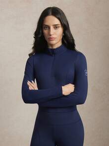 Activina Women's Long Sleeve Zip-Up Equestrian Top - Blue - View 4