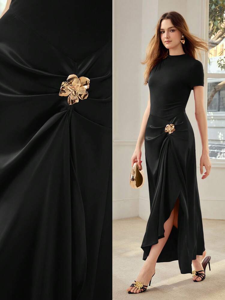 WOMEN'S ELEGANT PATCHWORK LONG DRESS, SUITABLE FOR DAILY WEAR AND DATES, SPRING/SUMMER