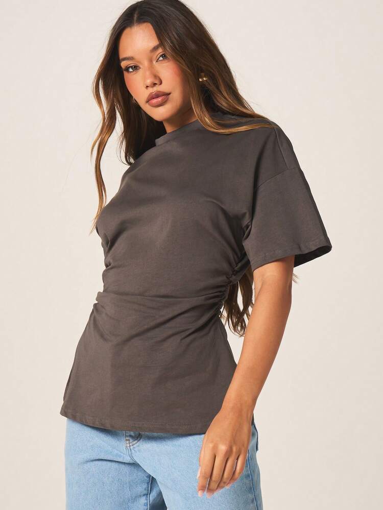 MISSGUIDED Oversized Cinched Waist T-Shirt