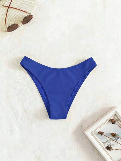 Swim Vcay Women's Solid Color Bikini Bottom, Simple Beach Vacation Style