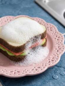 Joivida 1 cái/2 cái Miếng bọt biển rửa chén hình bánh mì sandwich hoạt hình, dụng cụ làm sạch và tẩy vết bẩn trong nhà bếp, bông rửa chén sáng tạo, miếng cọ bánh mì nướng dễ thương, khăn lau chén. - Nhiều màu - Xem 2