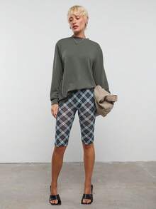 COUREZ Long Sleeve Waffle Textured Jersey T-Shirt /Y2K Long Sleeve Tops Going Out Tops Women Tops Winter Clothes For Women Green Top Cute Tops Summer Tops Summer Outfits - Dark Green - View 1