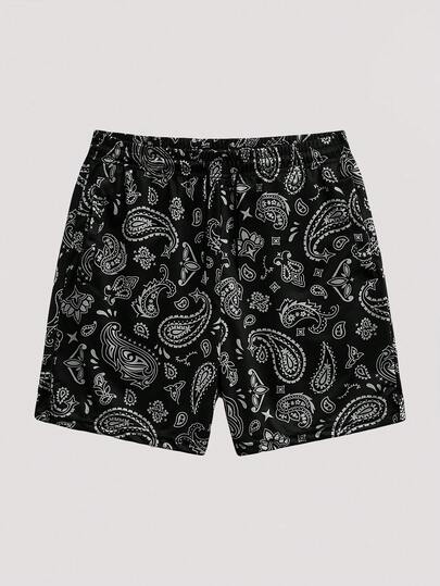 Open Phase 男士夏季速干休闲短裤，轻薄面料，印花和纯色可选，抽绳设计，适合运动、日常穿着、度假，复古美式风格，男女皆宜，宽松版型夏季服装——适合日常穿着和夏季度假穿着。