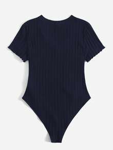 SHEIN EZwear 海军蓝加大码短袖连体衣 - 藏蓝色 - 查看 2