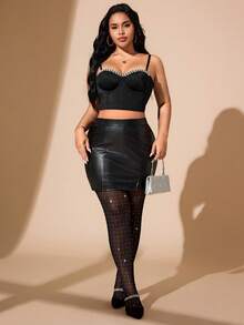 Hourglow Quần legging bó sát giúp thon gọn vóc dáng cho nữ cỡ lớn, thoải mái và đa năng, phù hợp với dáng người đồng hồ cát/dành cho ngày Valentine, mùa hè. - màu đen - Xem 3