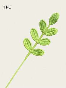 1pc Handmade Knitting Fabric Artificial Simulated Plant Branches Creative Design Green Crochet Leaf Decorations Valentine Day Spring Summer Home Decor Birthday Graduation Gift Party Wedding Anniversary - Weaving Leaves - View 20