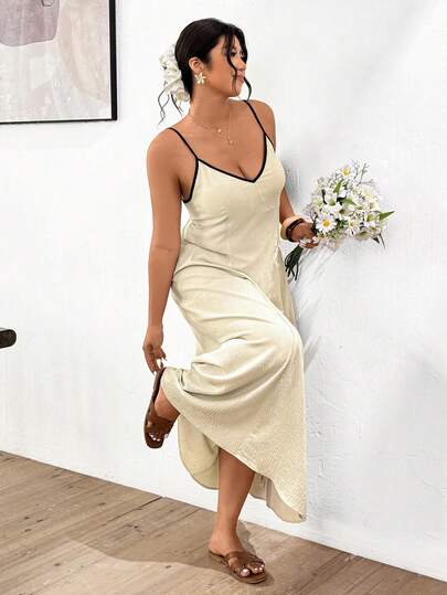 Lounesse Đầm dự tiệc cocktail thanh lịch dành cho nữ cỡ lớn, phối màu loang lổ, thắt eo.