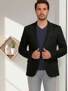 Blazer Casual Busines - Negro - Ver 5