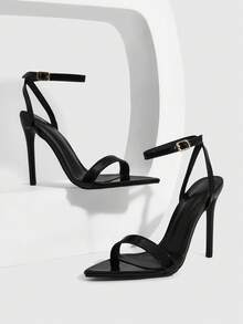 CUCCOO SZL Giày sandal cao gót mũi nhọn gợi cảm dành cho nữ - màu đen - Xem 2