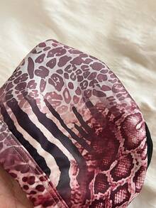 Bare Chapter 4pcs Women's Black Leopard Print Hollow Cross Back Thong Panties - Multicolor - View 3