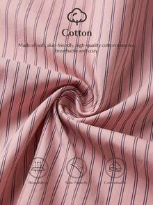 Ontre 2026春夏新款女士条纹拼接优雅圆领无袖褶皱腰身休闲长裙，日常穿着、复活节礼服、夏季连衣裙、优雅连衣裙、休闲长裙、度假连衣裙、婚礼礼服 - 粉色 - 查看 5