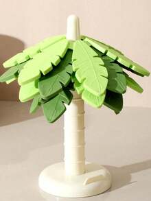 Joivida 1件装家用圣诞树隔热垫，椰子树造型锅垫，碗垫，硅胶餐垫，防烫垫，创意杯垫，手机支架 - 彩色 - 查看 13