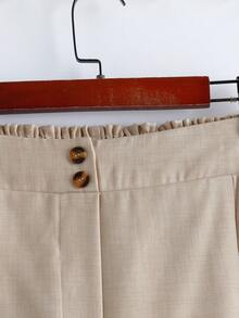 Linhara Short décontracté à taille élastique pour femmes grandes tailles, bas de loisirs d'extérieur - Nude - Voir 3