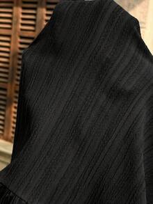 SHEIN 孕妇休闲纯色无袖连衣裙 - 黑色 - 查看 6