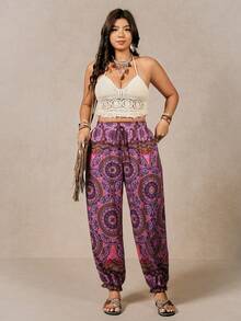 Breezaya Vintage Druckhose in Große Größen, geeignet für Frühlings-/Sommerurlaub - Verschiedenfarbig - Übersicht 6