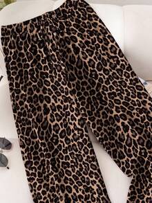 SHEIN PETITE CURVE 大码弹力腰休闲裤 - 彩色 - 查看 4