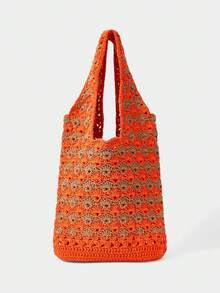 SHECARRY Bolso de hombro de mujer tejido a mano, colorido y con estilo - Multicolor - Ver 3