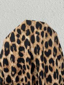 HIMLAND Men's Casual Leopard Print Shorts, Summer - Brown - View 4