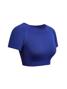 Innovista Women's Round Neck Short Sleeve Fitted Breathable Cycling Jersey - Royal Blue - View 4