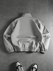 PAVTROS Áo khoác nam dáng casual tối giản, đa năng, thích hợp cho mùa xuân và mùa thu. - Màu Xám nhạt - Xem 2