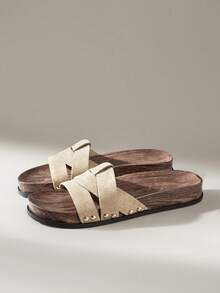 Solecia Ladies' Daily Travel Casual Versatile Slippers - Khaki - View 3