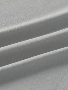 Camisa de manga corta con cuello en V de punto, decoración con cremallera, de tela suave, estilo de moda retro y urbano, adecuada para salidas casuales y viajes diarios - Gris Claro - Ver 5