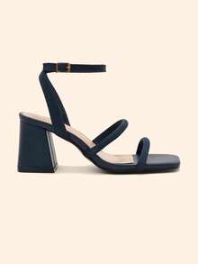 CUCCOO BASICS Women's Shoes Blue Thick Heel Comfortable Casual Versatile High Heel Sandals Summer Shoes - Blue - View 2