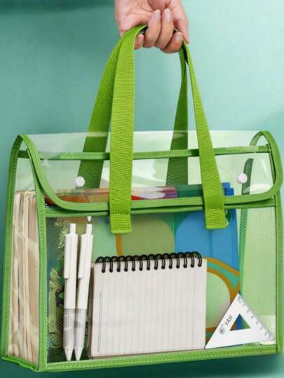 1 Túi xách dày dặn, Túi đựng tài liệu, A4 trong suốt, chống thấm nước, Túi đựng đồ dùng học tập cho học sinh, Tài liệu ôn tập, Bài kiểm tra, Bài tập về nhà, Sách vở, Đồ dùng học tập