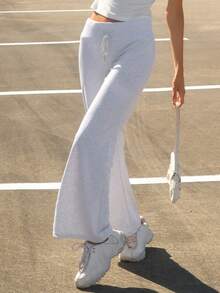 Sydney Algeri 抽绳腰部喇叭腿运动裤 - 淺灰色 - 查看 4