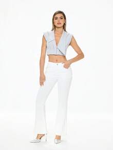 Glitzique Giày cao gót mũi nhọn khoét lỗ, quai ngang mắt cá chân, thanh lịch và thời trang mùa Thu/Đông dành cho quý cô công sở, sang trọng, dự tiệc, giày gót nhọn. - Bạc - Xem 5