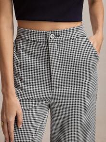 BizChic Spring Valentine's Day Fashion Minimalist Commuter Modern Elegant French Casual Versatile Side Pocket Plaid Women Pants - Multicolor - View 4