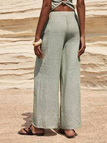 Maija Quần nữ kẻ sọc cạp chun - màu xanh lá - Xem 3