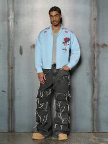 PAVTROS Men's Long Sleeve Single-Breasted Shirt, Valentine's Day - Baby Blue - View 7