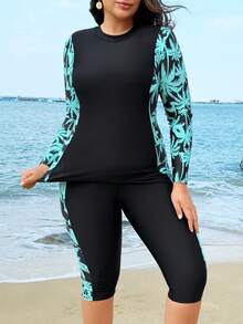 Swim Shayni 2026 New Middle East Style Long Sleeve & Pants Modest Swimsuit For Women - Black - View 3