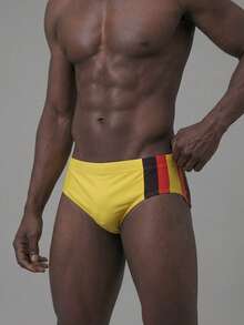 ZELFYO Maillots de bain homme minimalistes décontractés et quotidiens grande taille - Jaune citron - Voir 6