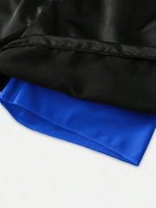 SHEIN 青少年男童沙滩裤，休闲梭织面料泳裤，适合沙滩派对、音乐节、游泳、度假、春夏、冲浪等场合。 - 寶藍色 - 查看 5