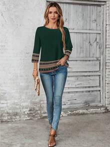 EMERY ROSE Women's Shirt Summer Outfits For Women Vacation Woman Tops Country Concert Outfit Cute Top - Dark Green - View 5