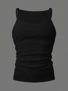SHEIN Men's Slim Fit Sleeveless Comfortable Breathable Tank Top For Summer - White - View 3